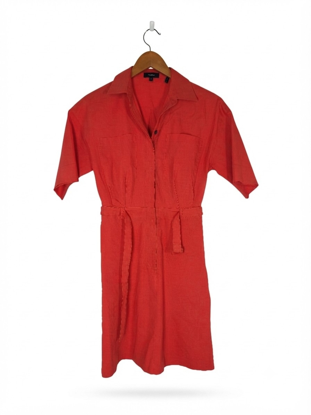 Theory Red Midi Shirt Dress Size 00